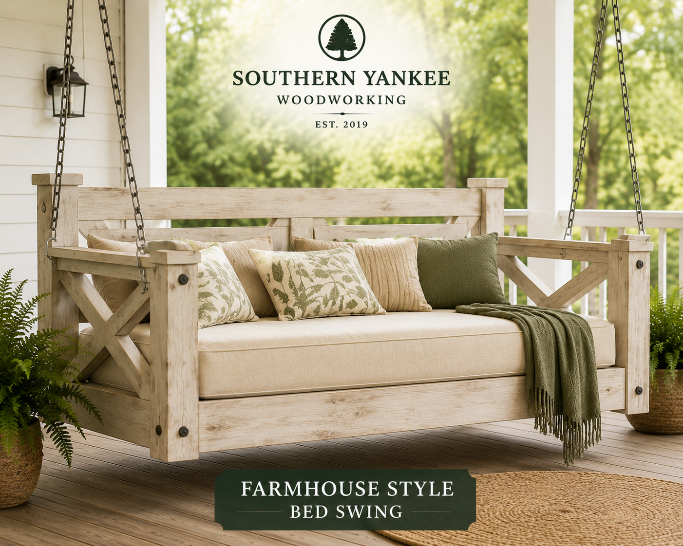 The farmhouse Style Bed swing