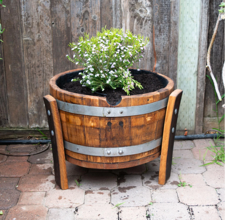 Whiskey barrel flower Pot (Staves Legs) (Wholesale)