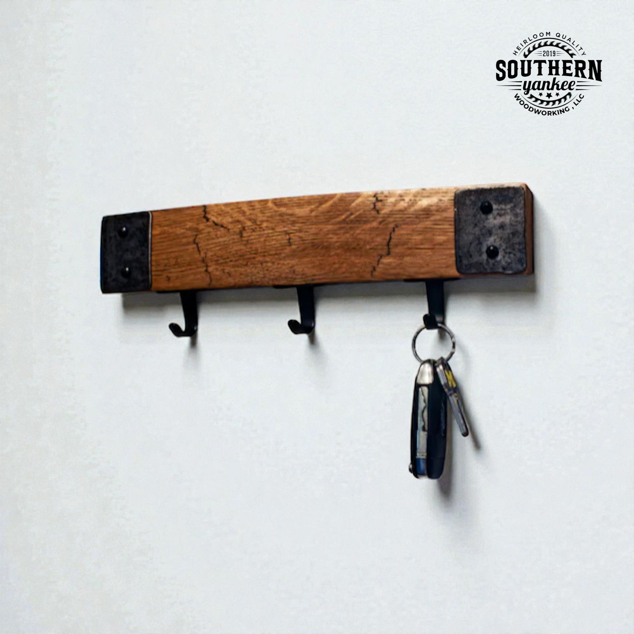 Engraved stave coat rack