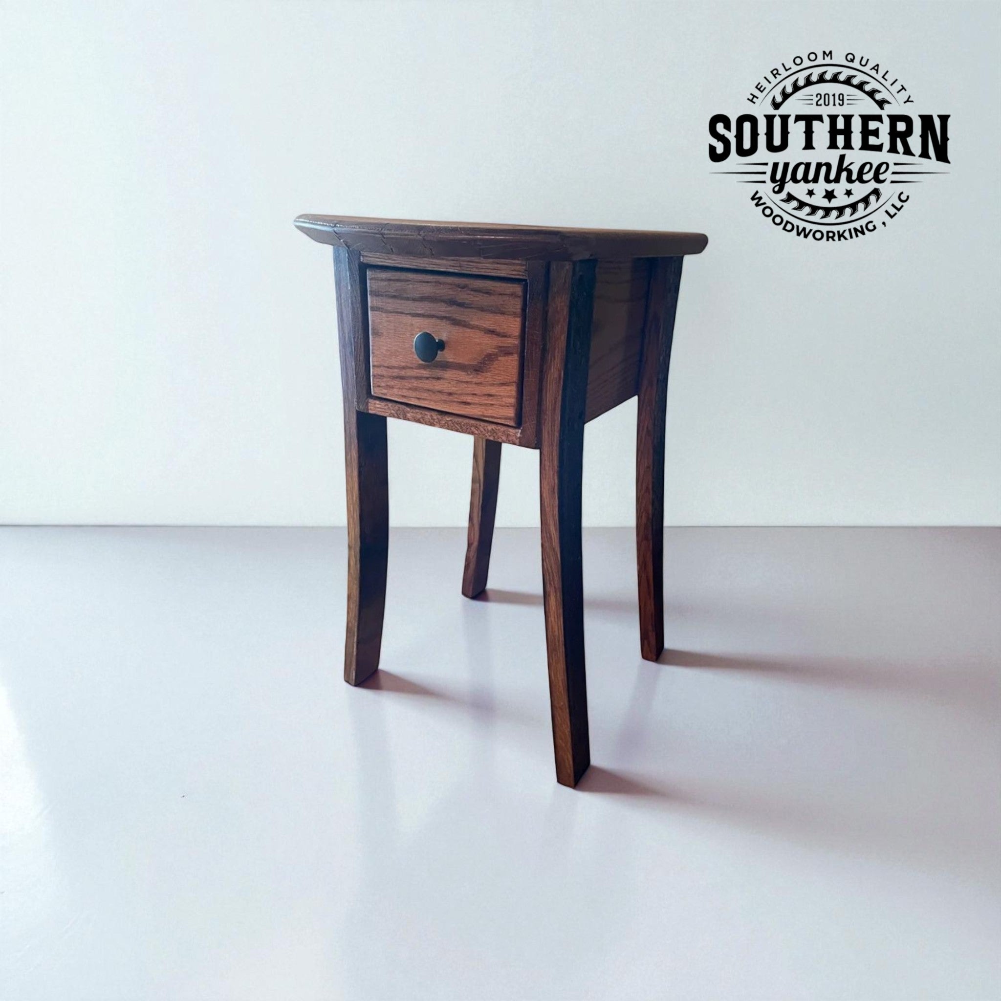 Stave nightstand with drawer